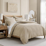 Levtex Home Cloud Waffle King/Cal King Comforter Set (106x94in) with 2 Pillow Shams (36x20in) - Solid Waffle Cotton Texture - Taupe - 100% Cotton King Size Comforter Set - Soft, Pre-Washed Levtex Home