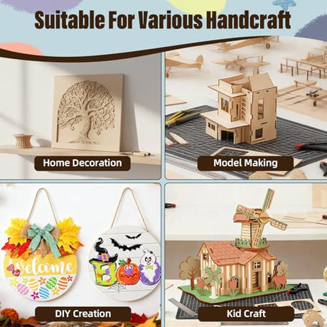 12 Pack Basswood Sheets 12"x12"x1/8", 3mm Basswood for Laser Cutting and Engraving, Unfinished Wood for Crafts, DIY Ornaments and Architectural Models, Wood Burning SPROOKJE