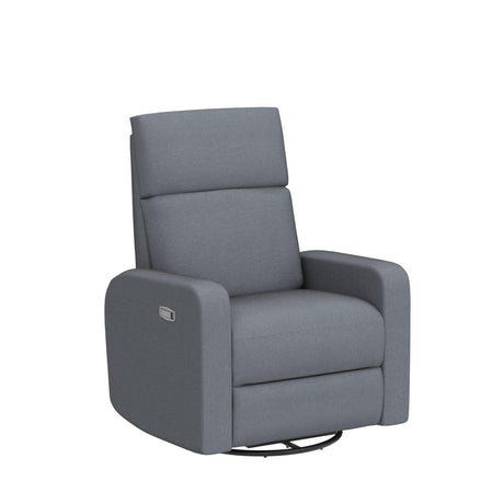 Nurture& The Glider Plus - Premium Nursery Power Recliner | Swivel Chair with Adjustable Head Support and Adjustable Lumbar Support | Built-in USB - The Ultimate Comfort for Nursing, Relaxing (Gray) Nurture&