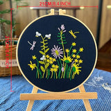 TINLOK Ideal Embroidery Kits for Beginners,Wildflower Garden Pattern, 8.4 inch,DIY Handmade Needlework Set,Hand Embroidery kit,Needlepoint Kits for Adults,Wonderful Gifts for Family or Female Friends