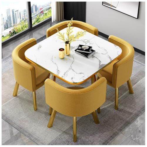 Small Conference Table, Simple Reception Negotiation Combination Nordic Dining Reception Meeting Room Leisure Square Table and Chair Set (G) Generic