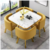 Small Conference Table, Simple Reception Negotiation Combination Nordic Dining Reception Meeting Room Leisure Square Table and Chair Set (G) Generic