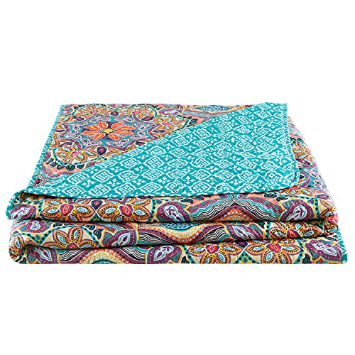 VCNY Home Yara Medallion 5 Piece Reversible Quilt Set, King, Aqua VCNY Home