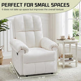 Korser Recliner Chair, Living Room Recliner Chairs for Adults, Small Recliners for Small Spaces, Upholstered Manual Recliner with Side Pockets, Modern Nursery Chair for Living Room, Chenille, Beige