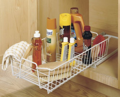 ClosetMaid 11 in. Pull Out Cabinet Organizer, Heavy Duty, Slide Out Pantry Shelves Drawers for Kitchen, Bathroom, White