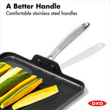 OXO Enhanced 11" Griddle Pan, PFAS-Free Ceramic Nonstick, Durable Hard Anodized Cookware, Scratch Resistant, Stainless Steel Handle, Good Grips, Dishwasher/Oven Safe, Black OXO
