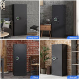 Riflevault 6-8 Rifle Gun Safe for Shotguns, Large Unassembled Gun Safe for Home Rifle and Pistols with Dual Alarm and Mute Mode, Long Gun Cabinet for Rifles with Touchscreen Pad, Removable Shelves Riflevault