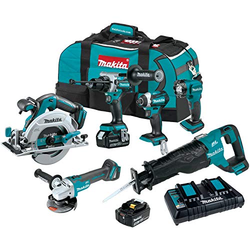 Makita XT616PT 18V LXT® Lithium-Ion Brushless Cordless 6-Pc. Combo Kit (5.0Ah) Makita
