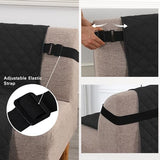 H.VERSAILTEX Reversible Futon Cover Water Repellent Armless Sofa Slipcover Washable Furniture Protector with Adjustable Elastic Strap Anti-Slip Futon Bed Cover for Dogs 70" Width Seat(Black/Grey) H.VERSAILTEX