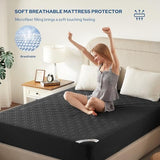 BEDLORE Waterproof Mattress Protector, Twin Size Mattress Pad with Deep Pocket 6"-15" Depth, Soft Breathable Dirt-Proof Single Bed Mattress Cover for Bedroom, Dorm Room (Black) BEDLORE