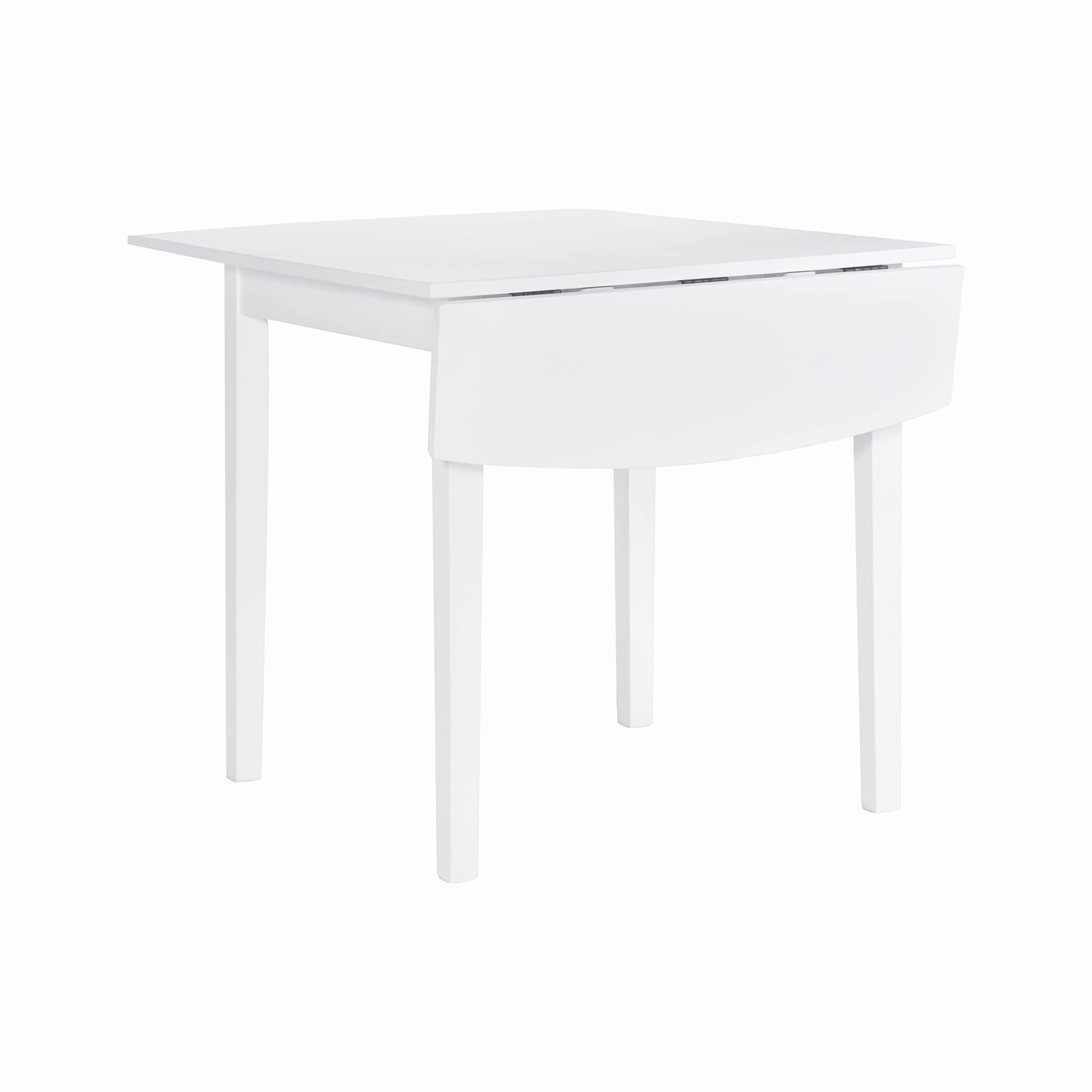 Linon White 30" Square 30" X 48" Fully Extended Torino Drop Leaf Table - WoodArtSupply