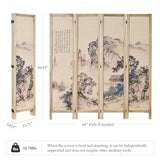 Svimi Oriental Style 4 Panel Room Divider and Folding Screen Room Divider,Freestanding Partition Screen,67″H x 64″W (Landscape, Bamboo Curtain) Svimi