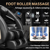 BILITOK Massage Chair Recliner with Zero Gravity with Full Body Air Pressure, Speaker and Blue-Tooth Connection, Easy to Use at Home and in The Office BILITOK