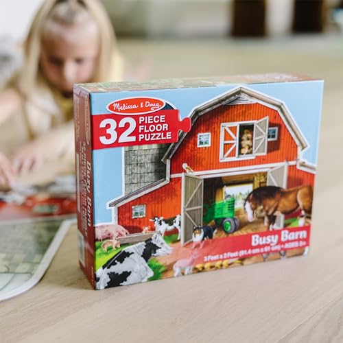 Melissa & Doug Busy Barn Shaped Jumbo Jigsaw Floor Puzzle (32 pcs, 2 x 3 feet) - FSC Certified