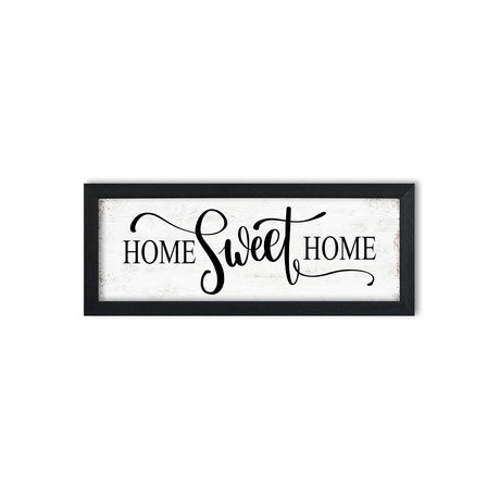 Home Sweet Home Sign Wall Decor: Rustic Art for Bedroom Wall Decor Above Bed Modern Farmhouse Country Wall Signs Master Bedroom Signs Framed Family Plaques Home Decorative 6" x 14.5" HLJ ART
