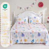 Ocharo Kids Boys Full Bed Sheets Space - Ultra-Soft Universe Sheet Set 4 Pieces - Cozy Breathable & Machine Washable - Rocket Spaceship Bedding Set for Boys Girls Teens & Toddlers Ocharo