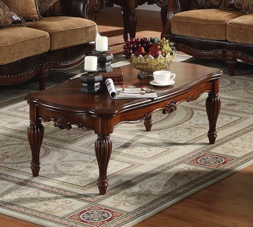 Brand 4-Piece Formal Living Room Set: Luxury Sofa, Loveseat, Single Chair and Coffee Table - Brown and Chenille Generic