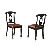 East West Furniture Kenley Dining Room Faux Leather Upholstered Wood Chairs, Set of 2, Black East West Furniture