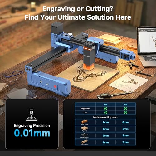 Artilume T1 Laser Engraver 3000mW, Foldable Design Laser Engraving Machine, 0.01mm Precision, Large Working Area 200*150mm for Wood Leather Acrylic and More, Best for Beginners Small Business Class 1 Artilume