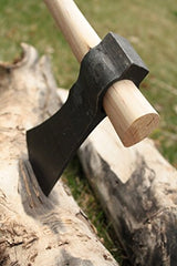 Camping Tomahawk - Hatchet with Hammer Poll - Hand Forged Steel Camp Axe - Wood Handle Throwing Hawk - 100% Gauranteed Free of Defects Thrower Supply