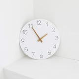 mooas Flatwood Wall Clock,12" Wood Wall Clock Non-Ticking Sweep Movement Decorative Wall Clock Battery Operated Wall Clock for Home Living Room Kitchen Bedroom Office School (Wood) mooas