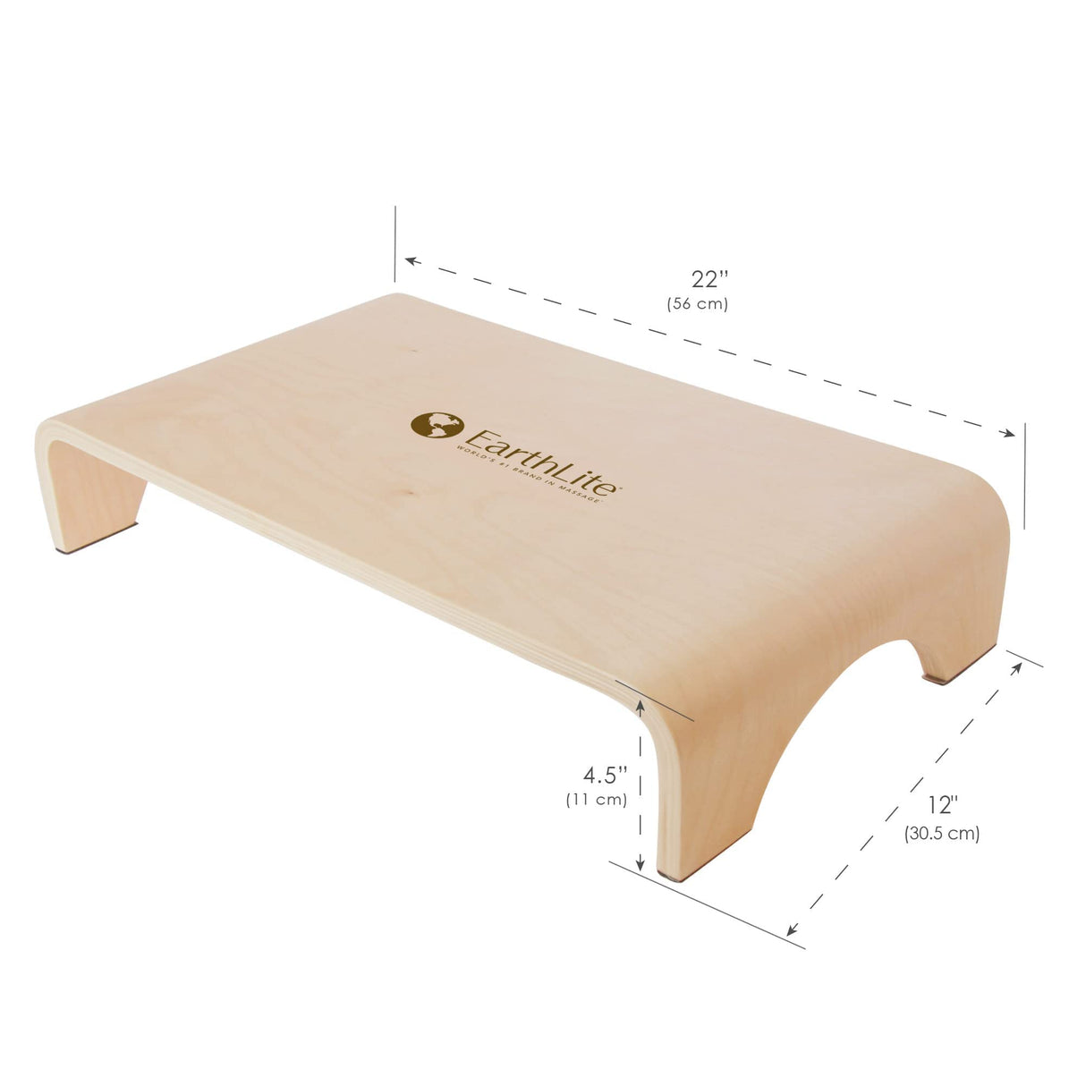 EARTHLITE Wooden Step Stool - 4'' High, Large Surface, Strong & Stable Bed Step, Foot Stool, Massage Step-Up Earthlite