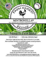 Mosquito Repellent Outdoor Patio Sticks - 100 USA Made by Farm Raised Candles. Fly Repellent Outdoor Mintronella Natural Mosquito Repellent Camping Essentials citronella Oil incense sticks outdoor. Farm Raised Candles