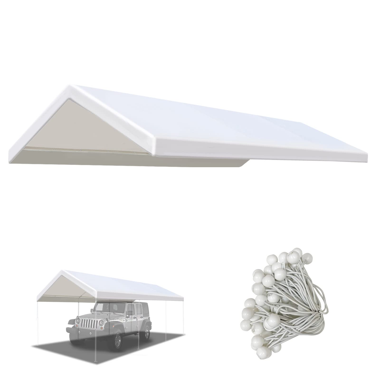 BenefitUSA 10'x20' Carport Replacement Canopy Garage Top Tarp Shelter Cover