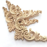 Aiminjey 20 Pcs Decorative Wood Flower Carved Appliques Corner Onlay 3.1 x 3.1 inch DIY Unpainted Solid Wooden Carved Corner Decal for Furniture Aiminjey