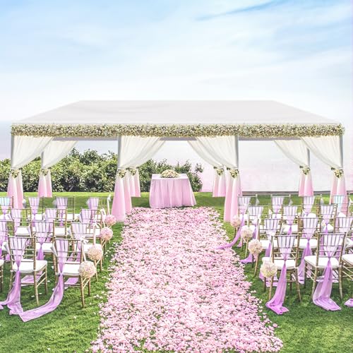 10x30 FT Party Tent, Outdoor Wedding Tents for Parties, Canopy Event Tent with 7 Removable Sidewalls, Waterproof Gazebo Shelter for Birthday Parties, Weddings, BBQs & Events (10X30FT-7Sides White) YYANDC