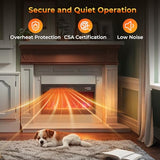 23'' Electric Fireplace Insert, SIMOE Recessed 1500W Fireplace with Multi-Color Flame & Crystal Ember Bed, 9H Timer, Thermostat & Overheat Protection, Remote Control, Fireplace Insert for TV Stand SIMOE