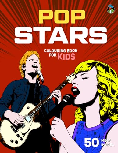 Pop Stars Colouring Book for Kids: 50 Amazing Images of Famous Singers, Rock Stars, and Legendary Music Artists for Children Aged 5-12 (Colouring Books for Children) WoodArtSupply