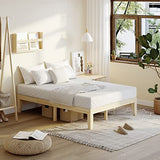 KOMFOTT 14-Inch Solid Wood Platform Bed Frame – Full Size, No Box Spring Needed, Durable Rubber Wood Design KOMFOTT