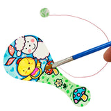 Blank Paddle Ball 10 Pcs Wooden Paddle Ball with String Unfinished Wood Paddle Rackets Kids Painting Graffiti DIY Crafts Fun and Classic Paddleball Game for Boys and Girls, Party Favor Toys jojofuny