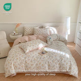 Erwinmu Floral Duvet Cover Set Queen Size,Pink White Floral Pattern Reversible Bedding Set for Girls Kids,Garden Style Microfiber Comforter Cover with Zipper Closure and 2 Pillowcases Erwinmu