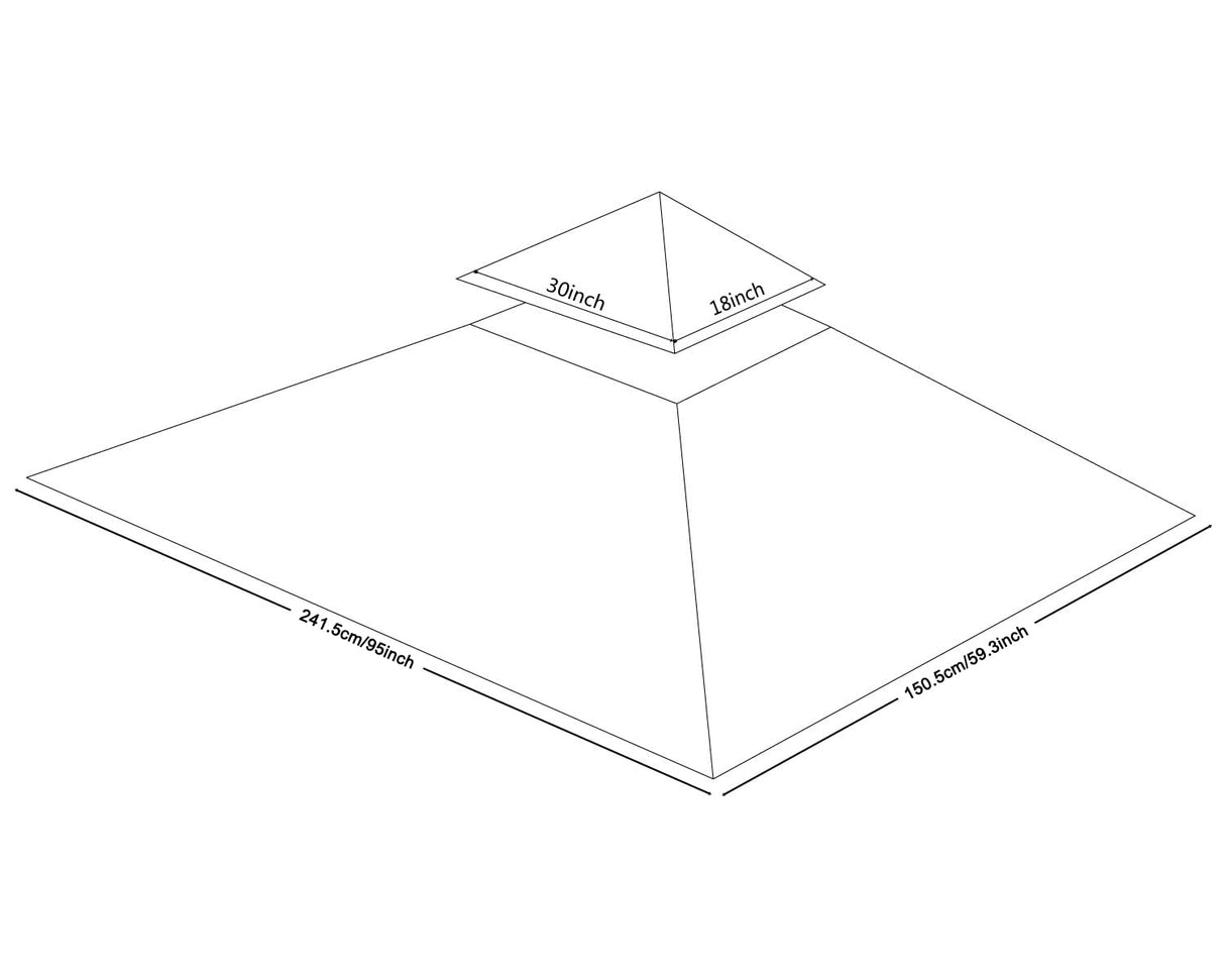 MASTERCANOPY Grill Gazebo Replacement Canopy for Model L-GG001PST-F (Brown) MASTERCANOPY