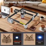 LASER TREE 5W Laser Engraver, 5000mW High Precision Laser Engraving Machine, Eye Protection, 12×12” Work Area, Class 4 Laser Cutter & Etcher for Wood, Metal, Acrylic, Leather DIY Craft LASER TREE