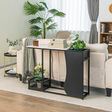 Giantex 43.5" Console Table for Entryway - Modern Entry Table with Faux Marble Top, 2 Mesh Storage Compartments, Metal Frame, Foyer Table, Narrow Sofa Table for Living Room, Hallway, White + Black Giantex