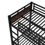 Twin XL Over Twin XL Bunk Bed with Headboard and Full Length Guardrail, Separable Bunk Bed, Heavy Duty Bunk Beds Can Turns Into Loft Bed and Platform Bed, Black Bellemave