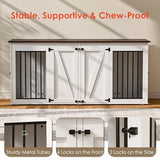 Zamildon's 71 in Dog Crate Furniture for 1 or 2 Dogs, Large Double Dog Kennel Furniture TV Stand, Furniture Style Dog Crates End Table with Removable Divider, Dog Kennel Indoor Zamildon's