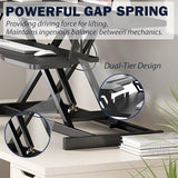 Royjhnl Standing Desk Converter 32 Inch, Height Adjustable Sit-Stand Workstation, Dual Monitor Riser with Wide Keyboard Tray - Office & Home Use, Black (Black) Royjhnl