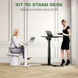 UPGRAVITY Adjustable Overbed Bedside Table - 90° Tiltable Mobile Standing Desk Portable Rolling Computer Cart Movable Desk for Laptop Bed Sofa Side Table Hospital Home Use(15.8" W x 31.5" D, Black) UPGRAVITY