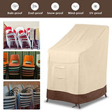 Vailge Stackable Patio Chair Cover,100% Waterproof Outdoor Chair Cover, Heavy Duty Lawn Patio Furniture Covers,Fits for 4-6 Stackable Dining Chairs,36"Lx28"Wx47"H,Beige&Brown Vailge