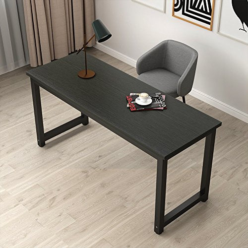 Tribesigns Modern Computer Desk, 63 inch Large Office Desk Computer Table Study Writing Desk Workstation for Home Office, Black Metal Frame Tribesigns