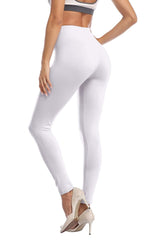 Kotii Women's High Waist Soft Full Length Leggings, White, Plus Size Kotii