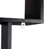 Tangkula 6-Tier Geometric Bookcase, Modern S-Shaped Storage Display Bookshelf for Living Room, Anti-Toppling Device, Home Office Wooden 6 Shelf Open Bookcase (2, Black) Tangkula