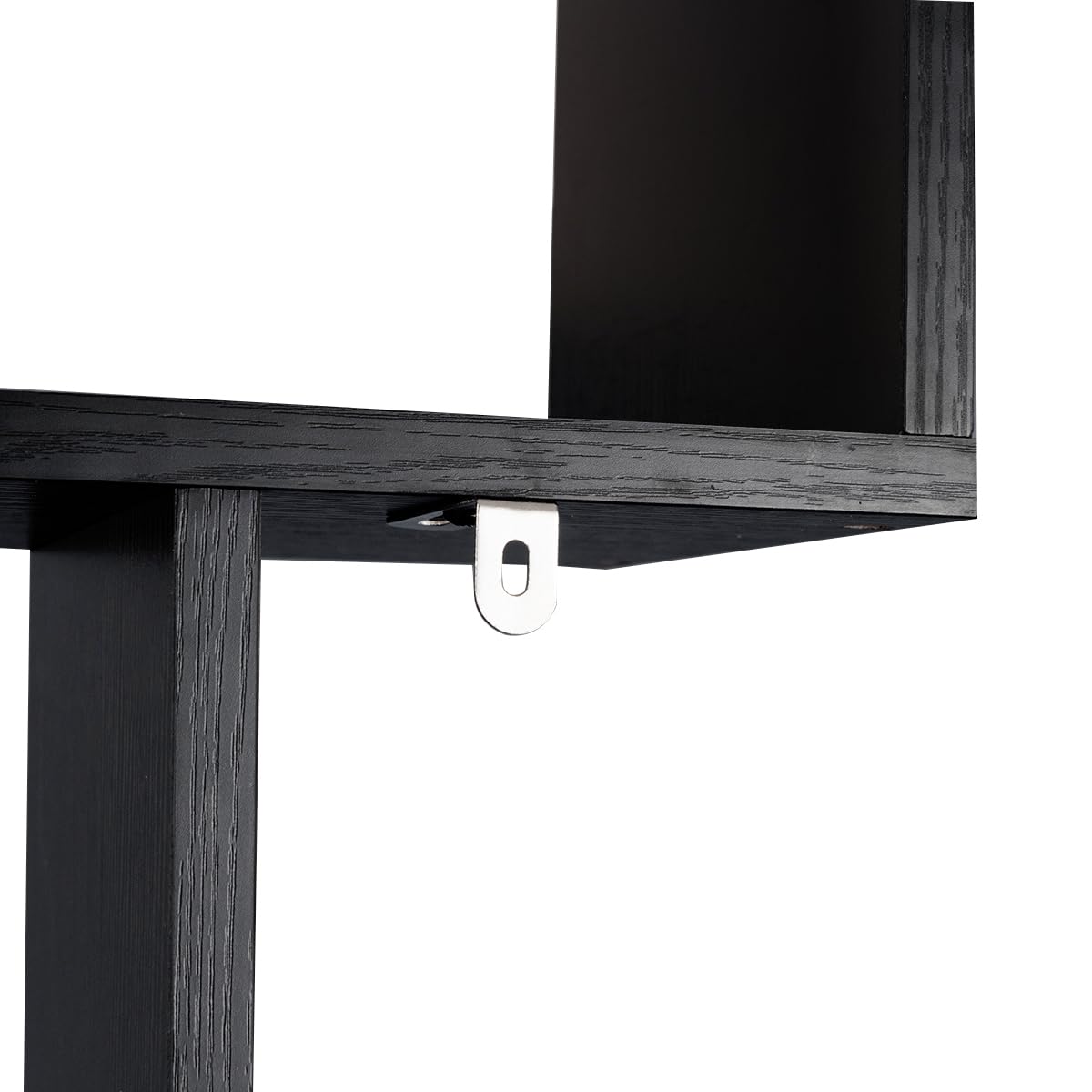 Tangkula 6-Tier Geometric Bookcase, Modern S-Shaped Storage Display Bookshelf for Living Room, Anti-Toppling Device, Home Office Wooden 6 Shelf Open Bookcase (1, Black) Tangkula