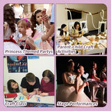 WATUNID 56Pcs Princess Fairy Wands Kit, 4 Styles Unfinished Wooden Fairy Wand with Gem Stickers, Paint, Ribbons, Make Your Own Princess Wand Craft Kits, DIY Art Magical Show Party Supplies for Girls WATUNID