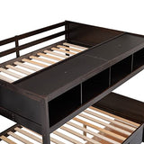 Harper & Bright Designs Twin Over Full Wood Bunk Bed with Drawers and Built-in Storage Cabinets for Kids Girls Boys,Espresso Harper & Bright Designs