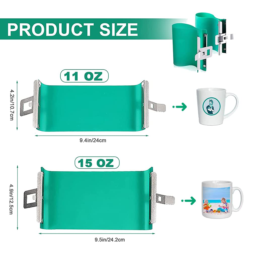 VERSAINSECT icone Sublimation Mug Wrap for Oven, 15 oz and 11 oz Silicone Mug Clamp, Silicone Mug Wrap for Printing Mugs 3D Sublimation Mug Press Heat Transfer Machine CosArt